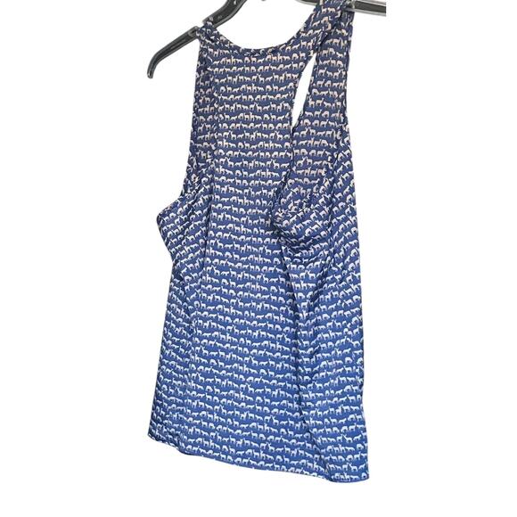 SHASA SLEEVELESS, A-LINE, RACERBACK TANK TOP/BLOUSE, WOMENS, L, BLUE/DEER PRINT - Picture 7 of 10